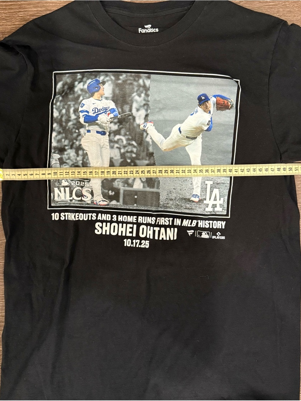 Fanatics Black T-Shirt with Photo Print Los Angeles Dodgers Shohei Ohtani - Picture 6 of 6